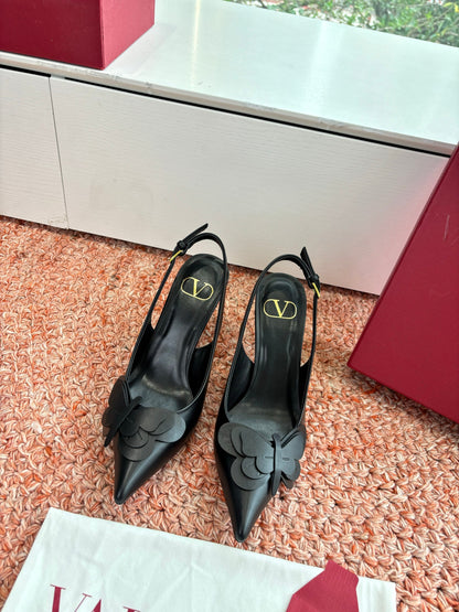 VT 26s Butterfly Slingback Black Leather 604041