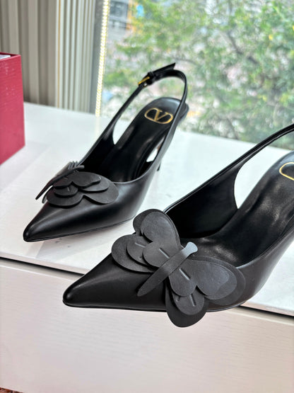 VT 26s Butterfly Slingback Black Leather 604041