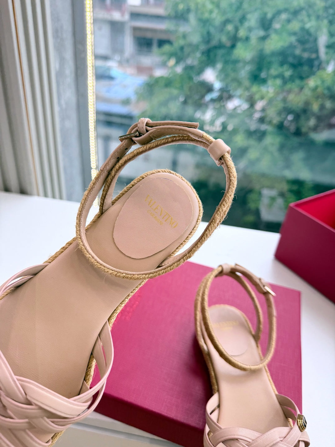 VLogo Bribri Espadrille Sandals Light Pink Leather 933614