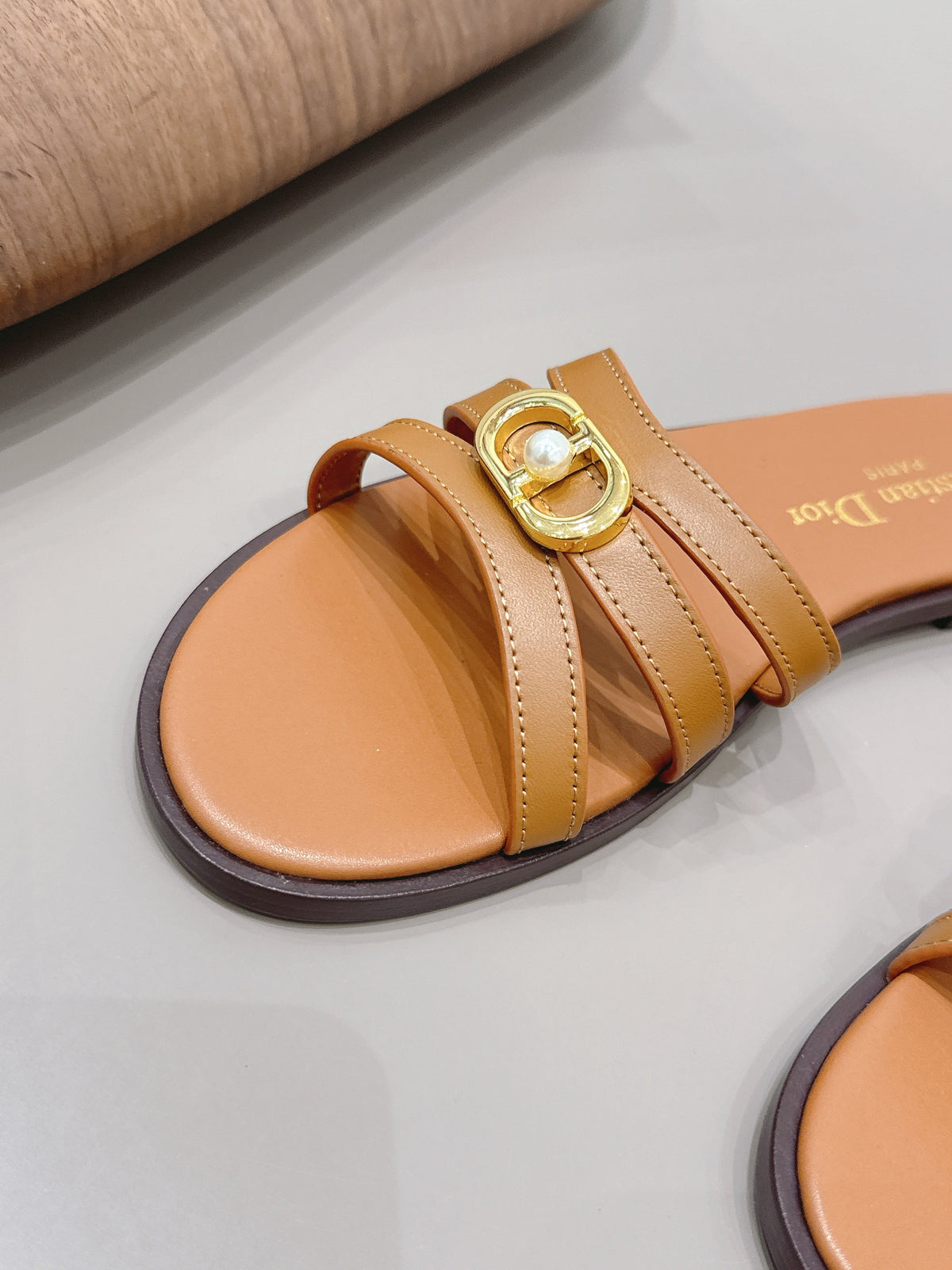 CD 26s 30M Slide Tan Calfskin 738223