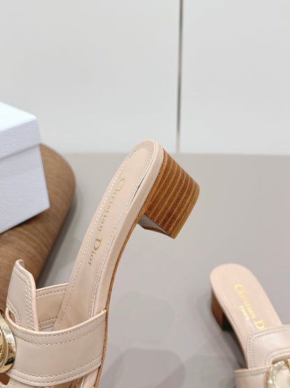 CD 30 Montaigne Sandal 4.5cm Beige Calfskin 738227