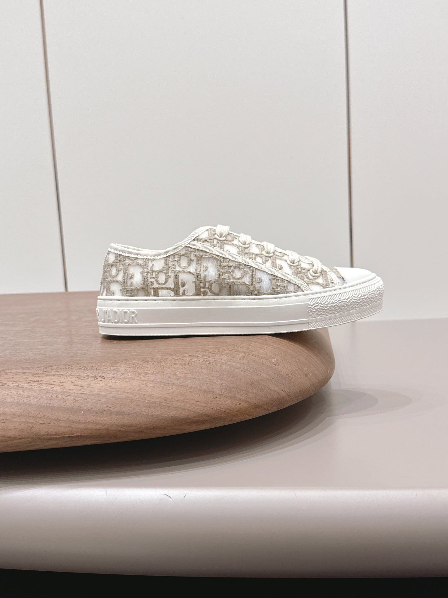 CD Walk'n'Dior Sneaker White Taupe Cotton Mesh 739320