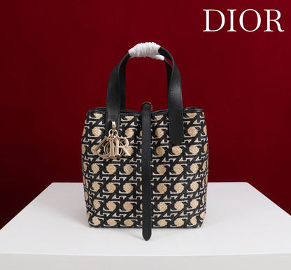 CD Toujours Vertical Small Bag 19Diamond Black Beige Leather