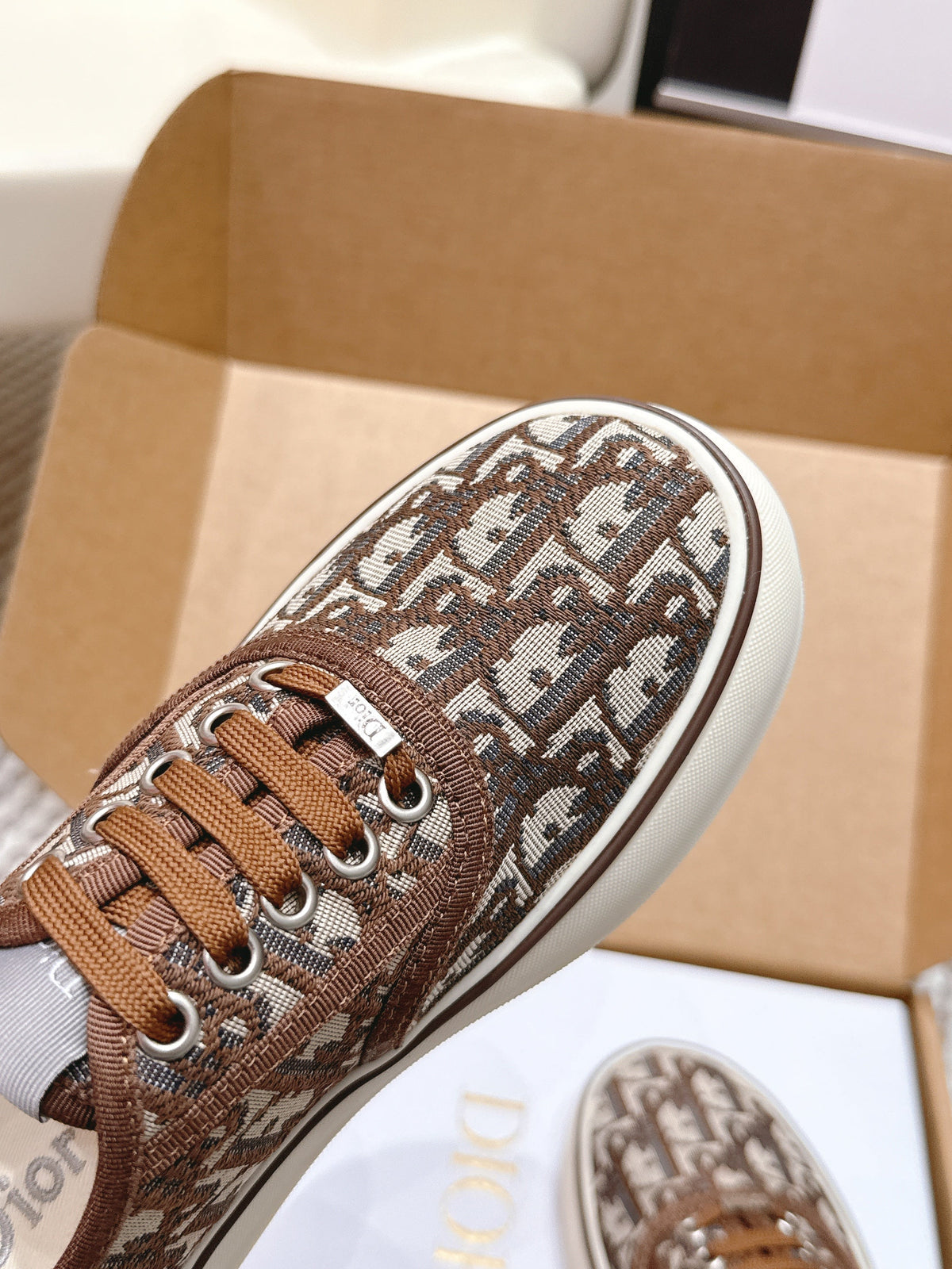 CD Saltwind Sneaker Brown Oblique Jacquard Cotton 632434