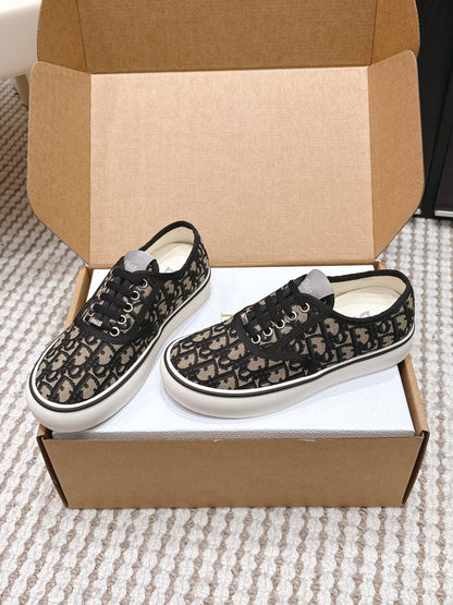 CD Saltwind Sneaker Black Beige Oblique Jacquard Cotton 632436