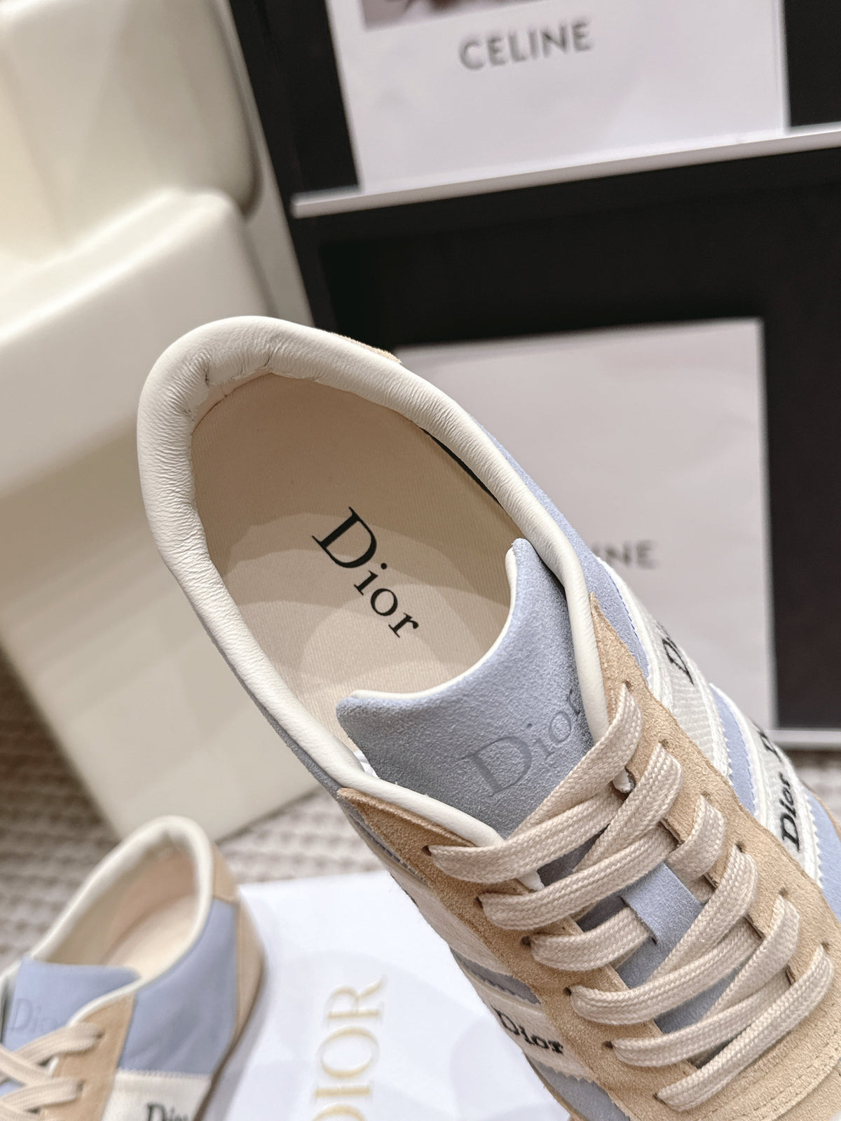 CD Ribbon Sneaker Blue Khaki Suede 930300
