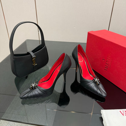 VT Panthea Pumps 105Mm Black Goatskin 630182