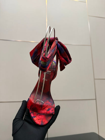 Christian Louboutin 2026 Heeled Sandals 100mm Printed Crepe Satin 791569