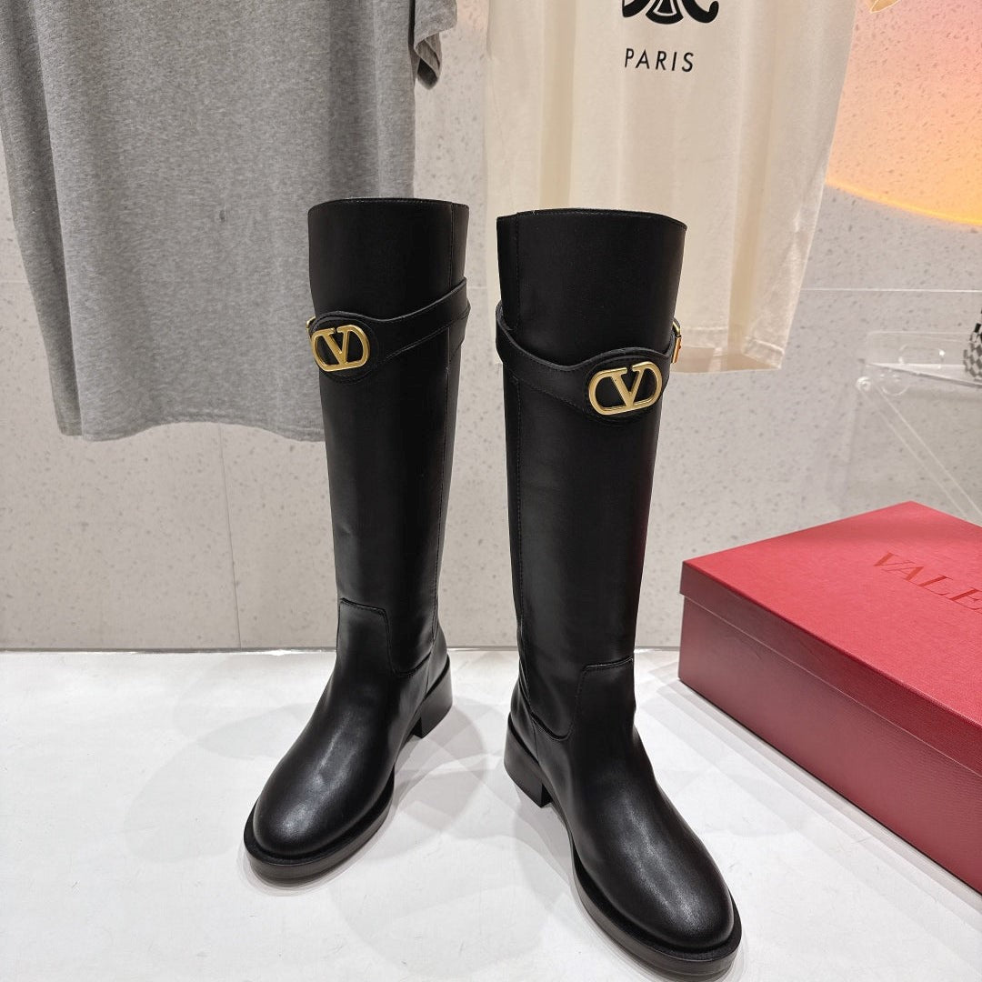 VT long boots black calfskin 174431