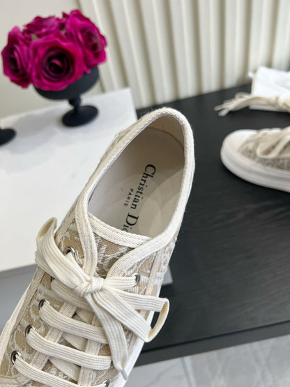 CD Dioriviera Walk'n'Dior Sneaker White Taupe Cotton 851243
