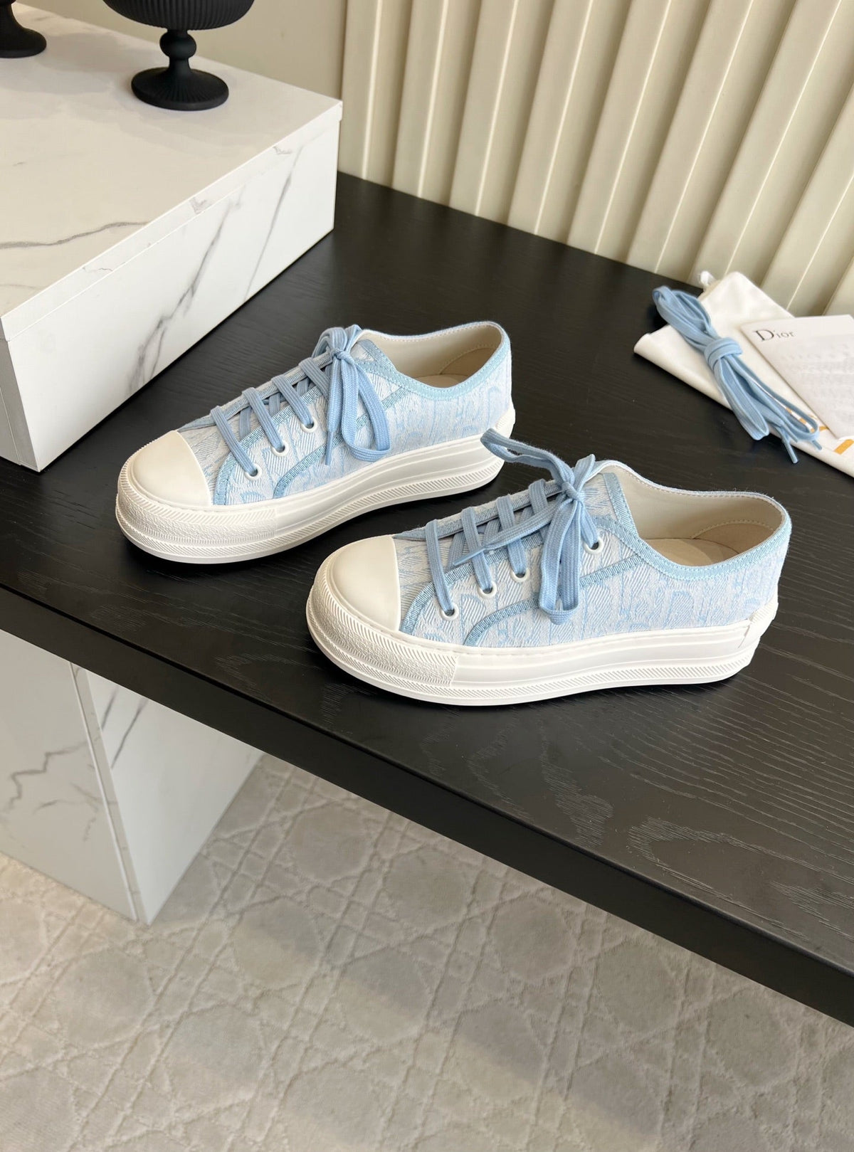 CD Dioriviera Walk'n'Dior Sneaker Blue White Cotton 851246