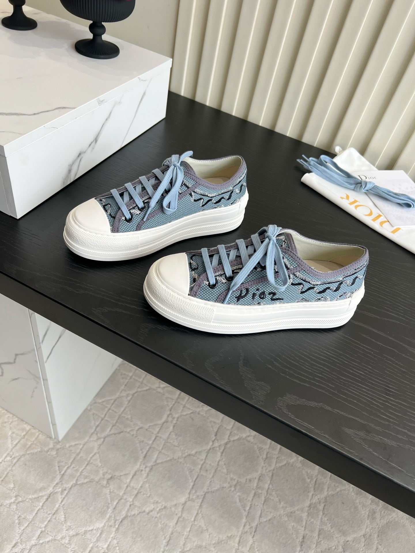 CD Dioriviera Walk'n'Dior Sneaker Blue Cotton 851252