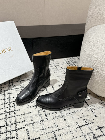 CD Ankle Boots Black Classic Pattern Calfskin