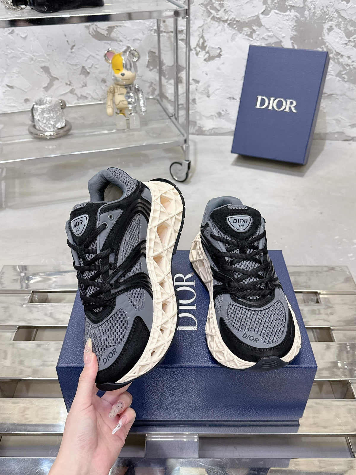 CD 26s Sneaker Grey Black Mesh Suede 905050