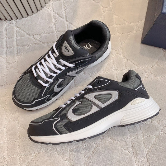 CD B30 Sneaker Black Grey Polyester Mesh Fabric And Calfskin