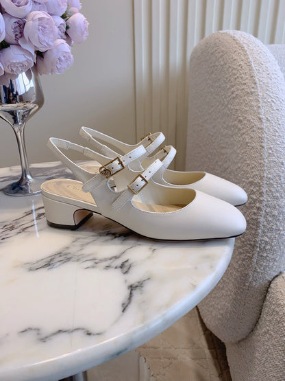 CD Chérie Slingback Pump 5cm White Leather 615468
