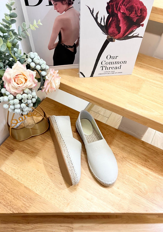 CD Paradise Espadrilles White Grain Cowhide 692262