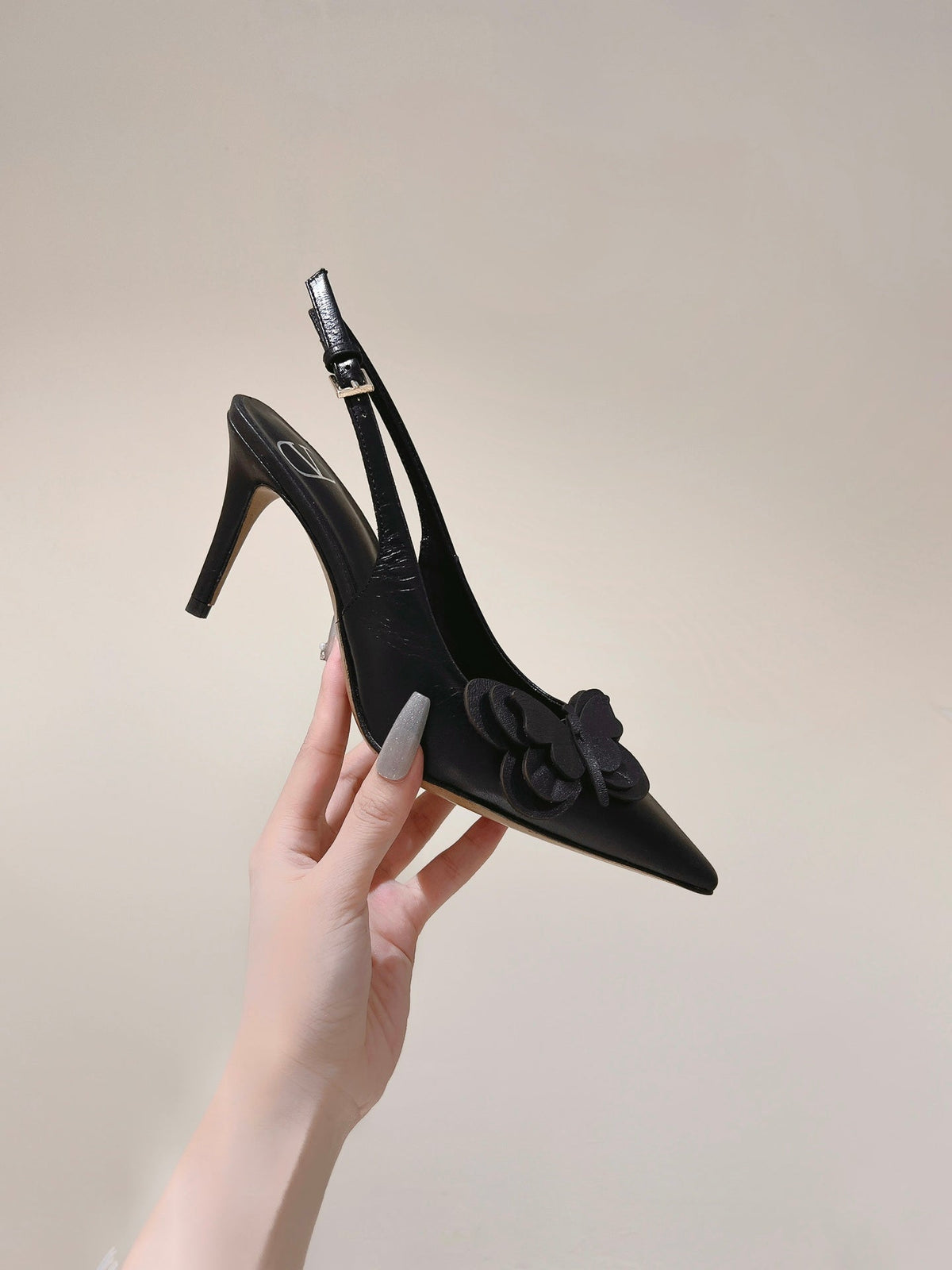 VT Papier-Phalène Pumps Black Sheepskin 659181