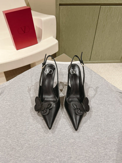 VT Papier-Phalène Pumps Black Sheepskin 659181