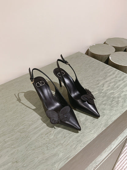 VT Papier-Phalène Pumps Black Sheepskin 659181