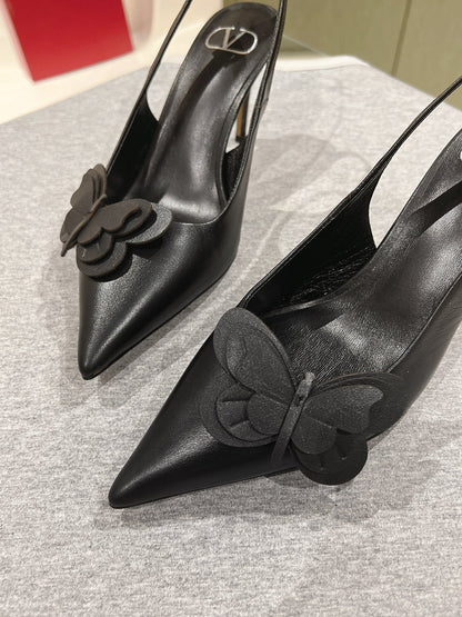 VT Papier-Phalène Pumps Black Sheepskin 659181