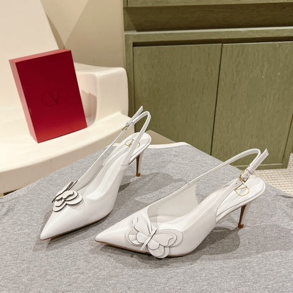 VT Papier-Phalène Pumps White Sheepskin 659182