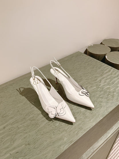 VT Papier-Phalène Pumps White Sheepskin 659182