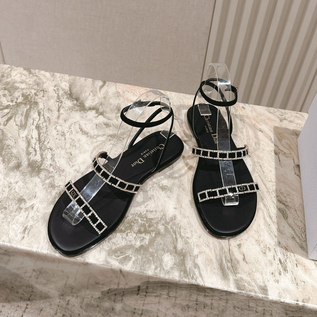 CD Diorissime Sandal Black Lambskin  483070