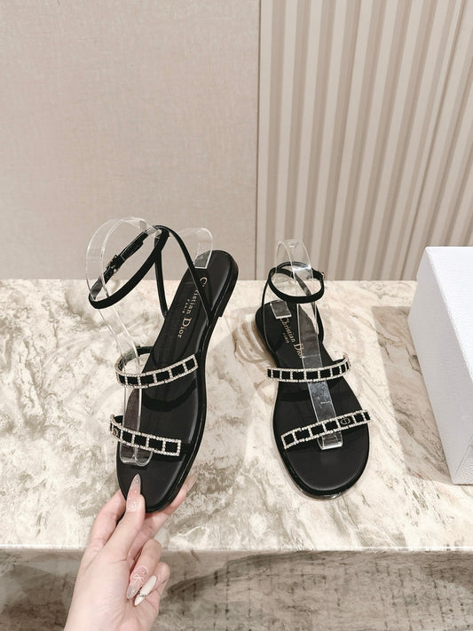 CD Diorissime Sandal Black Lambskin  483070