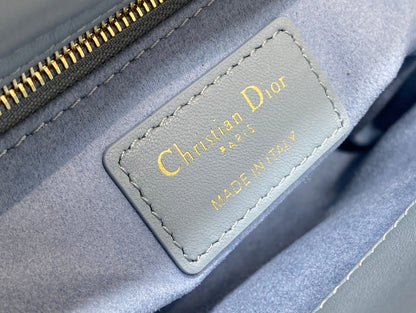 Lady Bag 17cm Celeste Blue Grey Lambksin
