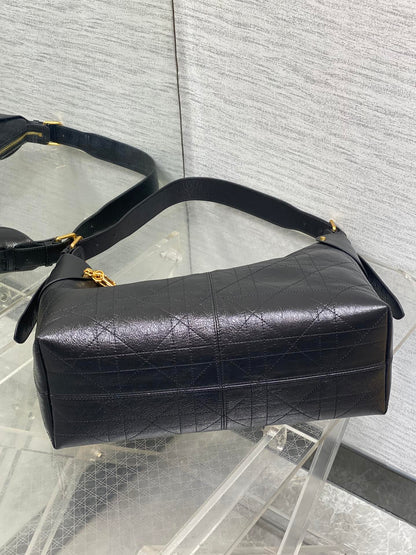 Dior 2025 Voyage Bag 34cm Black Grained Calfskin 267755