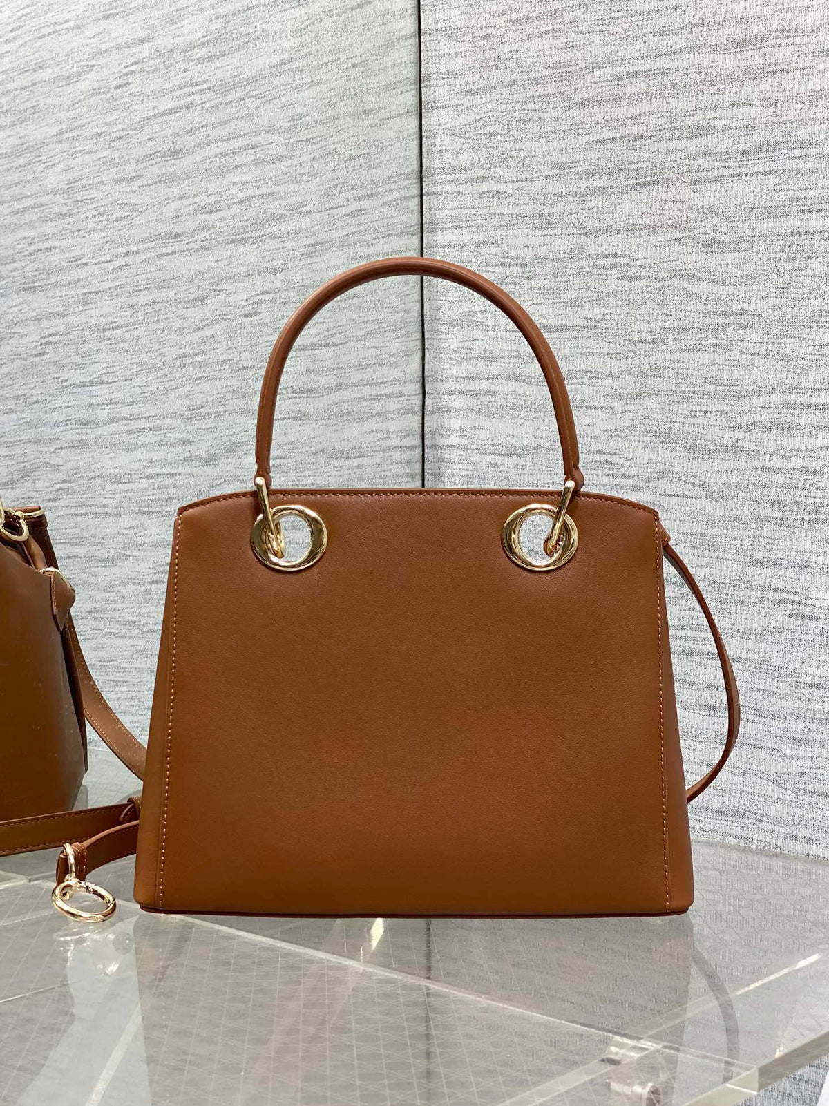 CD 26SS Bow-Adorned Bag Brown Calfskin 272511