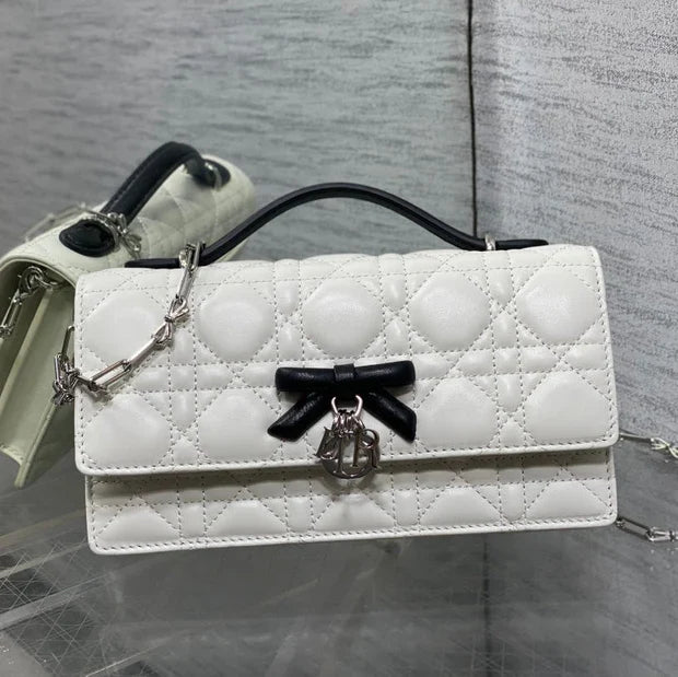 Dior 2026 My Dior Mini Bag Two-Tone White Black Lambskin 284081