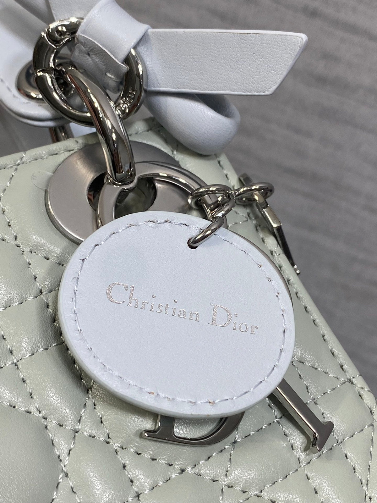 Dior 2026 Mini Lady Dior Bag Grey Charcoal Lambskin 286581