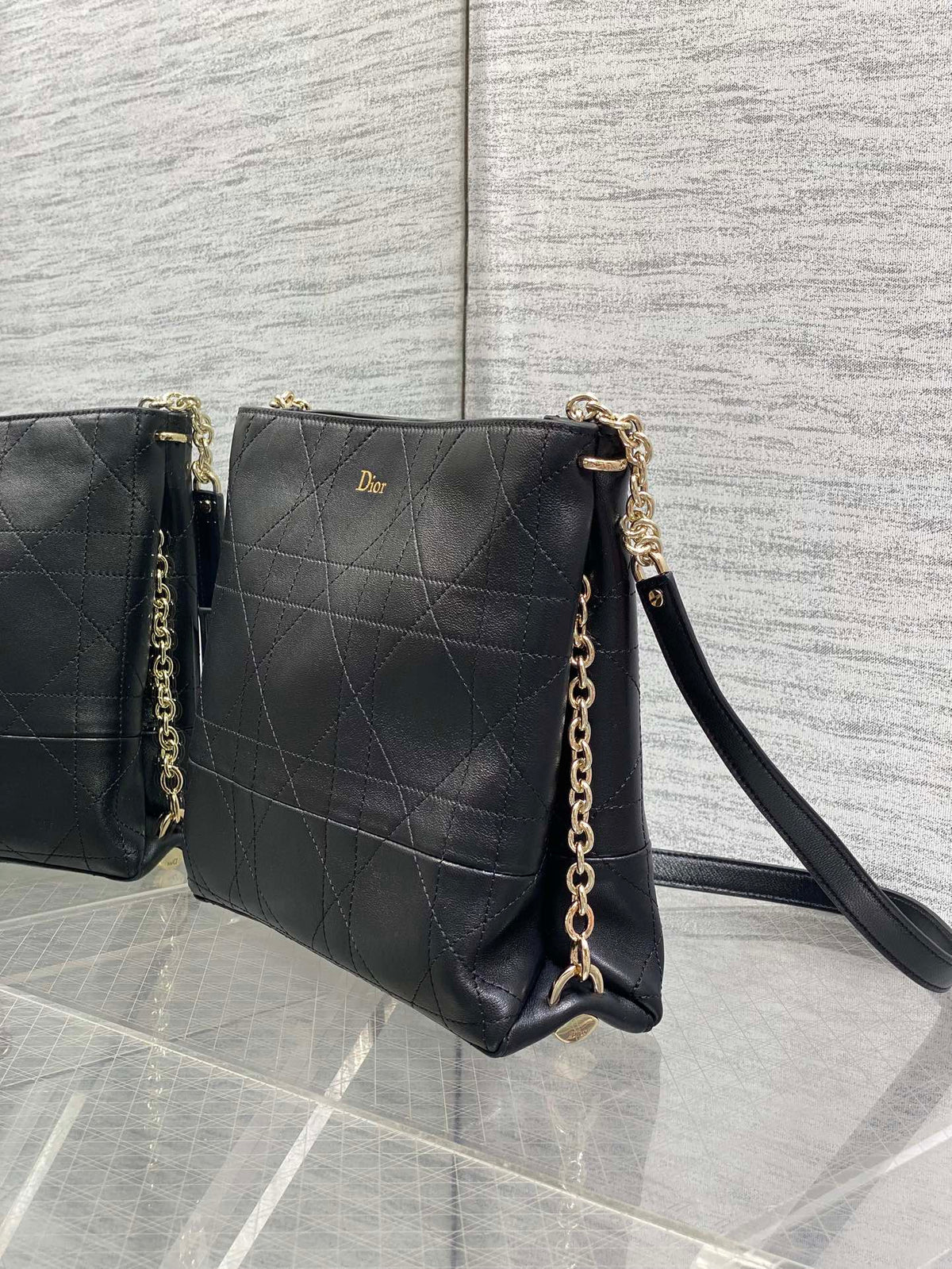 Dior Trianon Bag Black Macrocannage Lambskin 286594