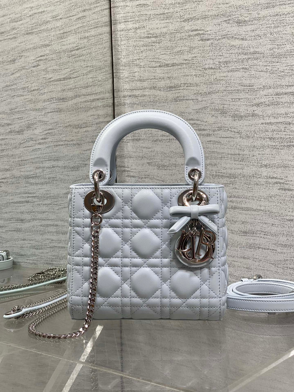 Dior 2026 Mini Lady Dior Bag Glacier BlueLambskin 286619