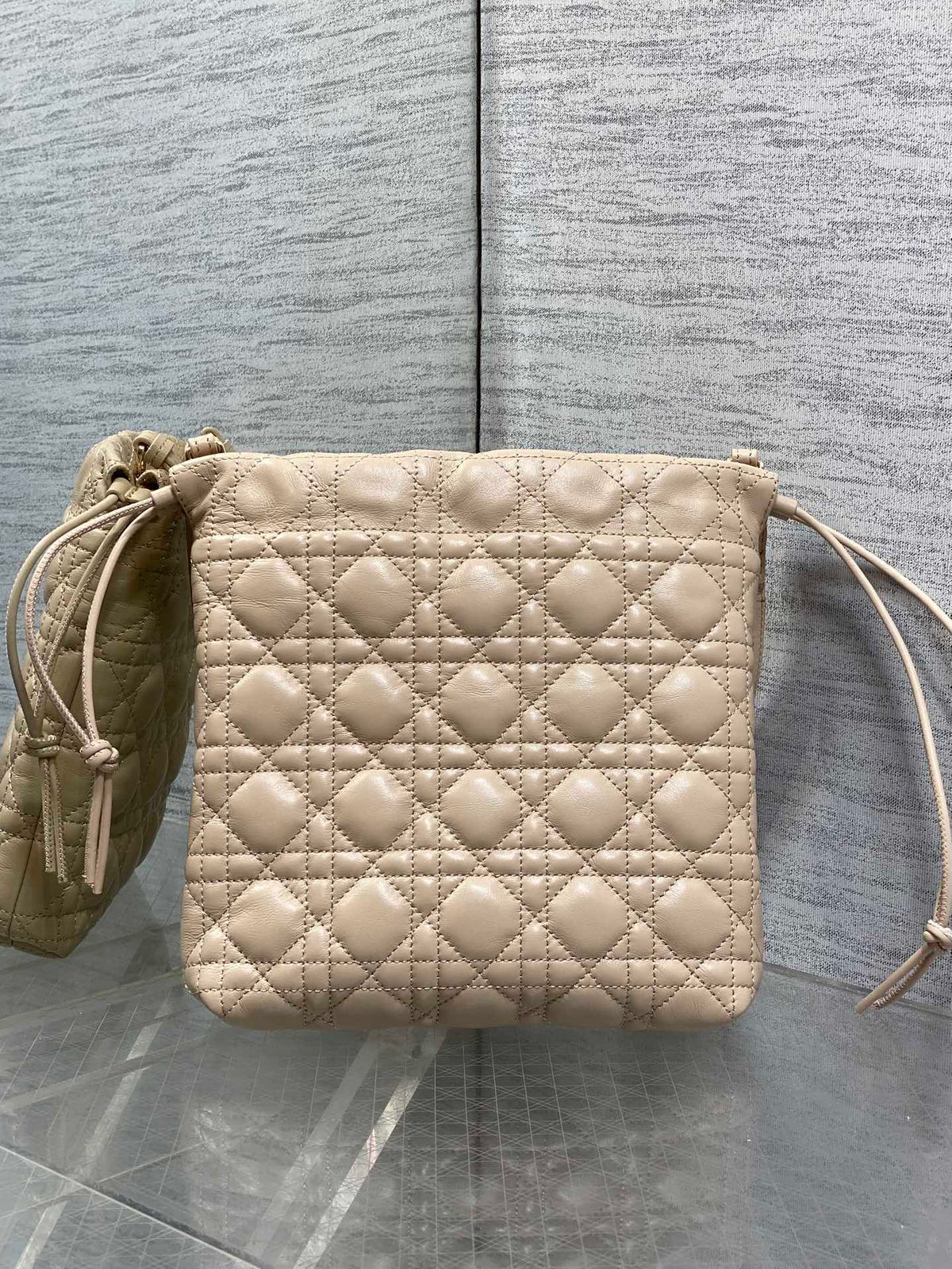 CD Adiorable Mini Bucket Bag Beige Lambskin 286639