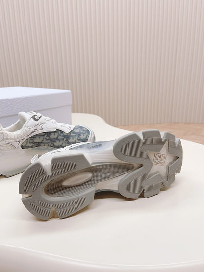 CD 26s Chrono Sneakers White Blue Canvas Rubber Mesh 643750