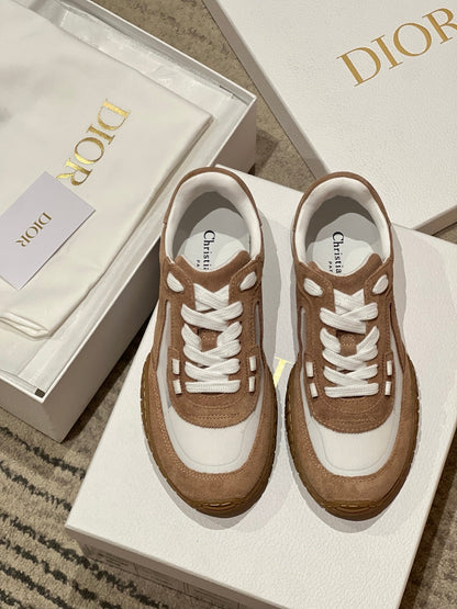 CD Tech Sneaker Coffee White Mesh Suede 707906