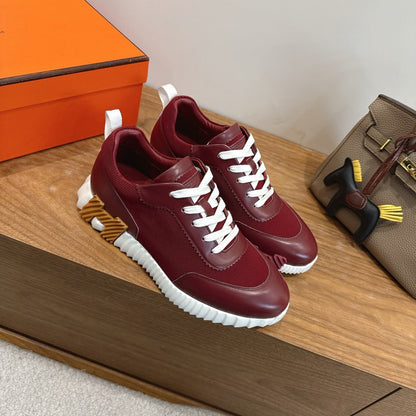 HM 26ss Sneakers Burgundy Leather 638577