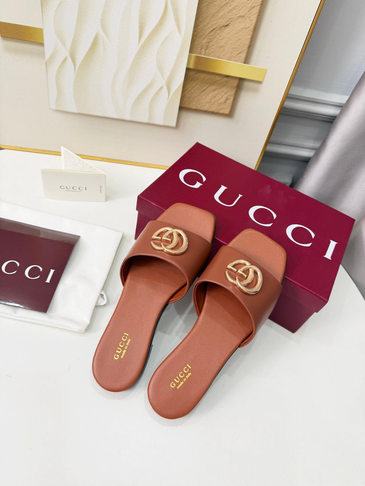 GG 2026 Early Spring Mule Brown Sheepskin 688522
