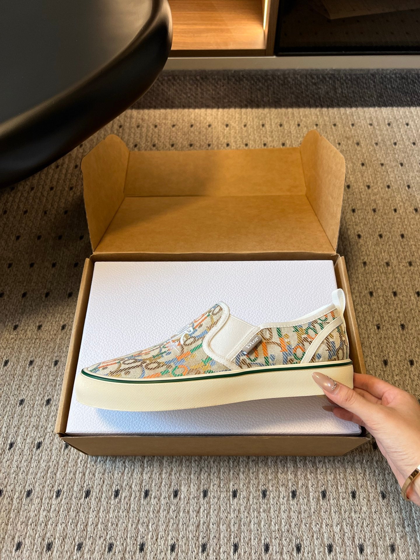 CD 26s Slip-on Shoes Cream Multicolor Canvas 903390