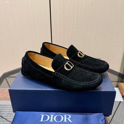 CD Odéon Men’s Loafer Black Gold Suede 664112
