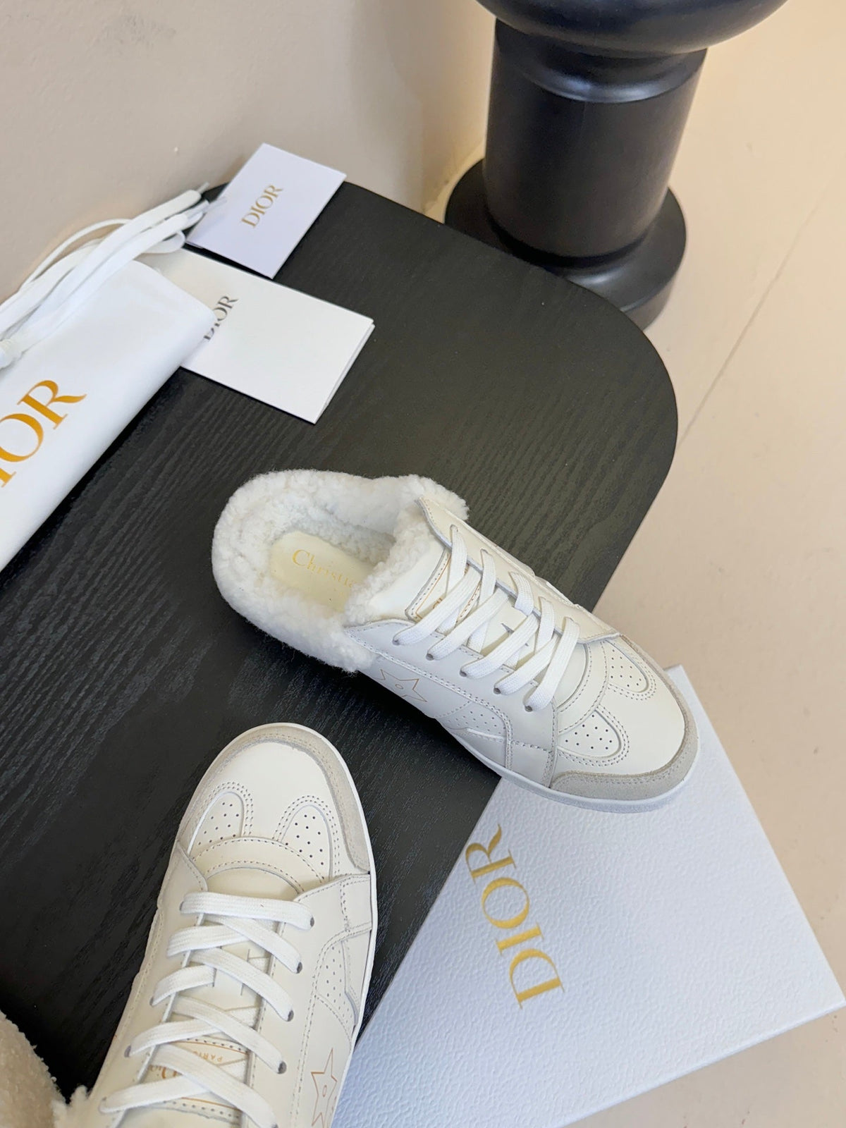 Dior 25 Star Sneaker White Black Suede Cowhide 530613