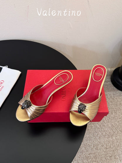 VT 26s Panthea Mules 55mm Gold Goatskin 104715
