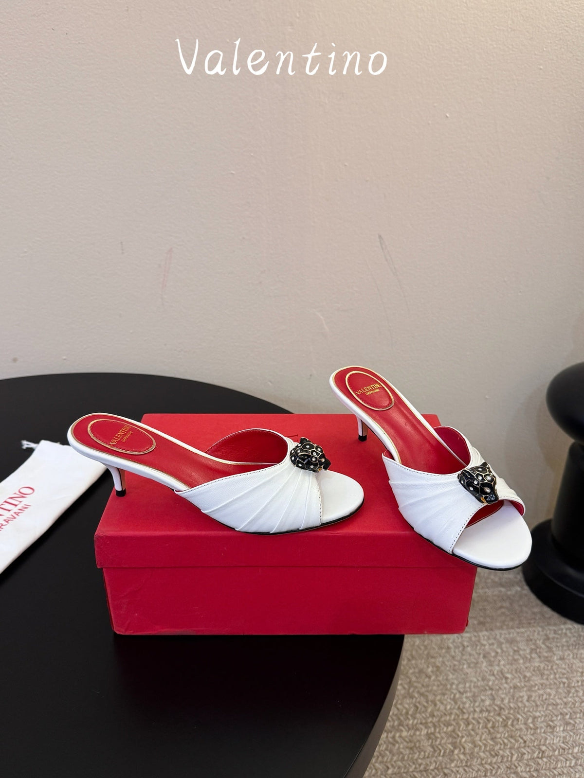 VT 26s Panthea Mules 55mm White Goatskin 104717