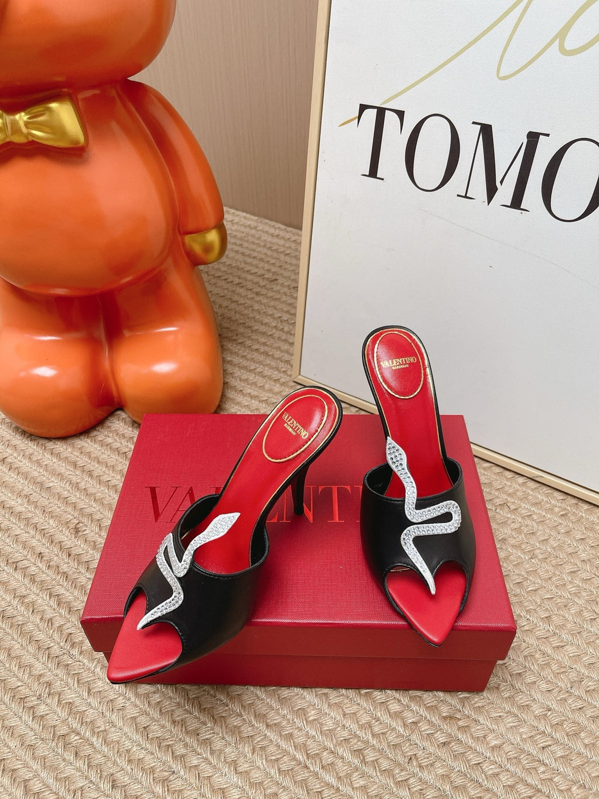 VT 26s Coeur Vipère Sandal 10cm Black Leather 855262