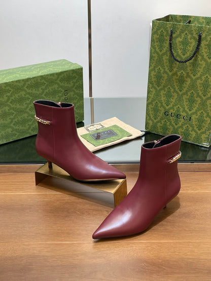GG 26s Signoria Ankle Boot 4.5cm Burgundy Cowhide 997218