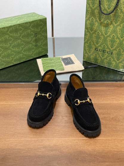 GG Ankle Boot With Horsebit 15 Black Suede