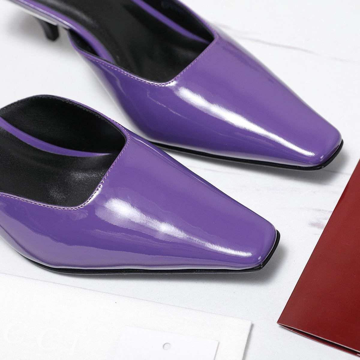 GG 26ss High Heel Mule 60 Purple Sheepskin 601087